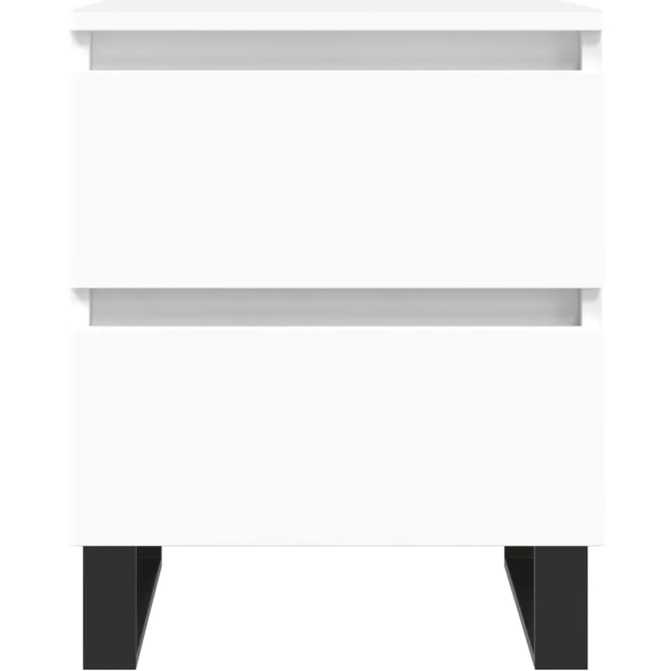 vidaXL Nachtkastjes 2 st 40x35x50 cm bewerkt hout wit