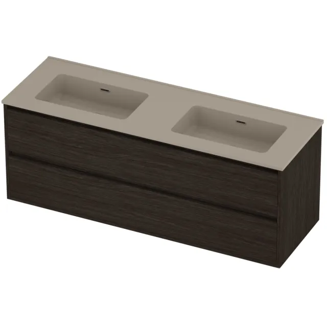 Proline Tribute Badmeubelset Porselein Elegant 140x46x54 cm Mat Crème Cotton Mokka Oak Eiken