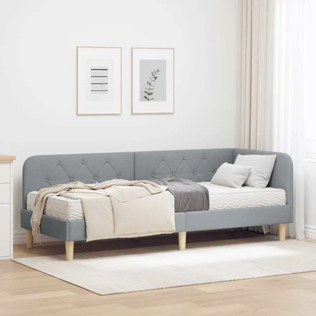 vidaXL Hoekbedframe Lichtgrijs 80 x 200 cm Stof