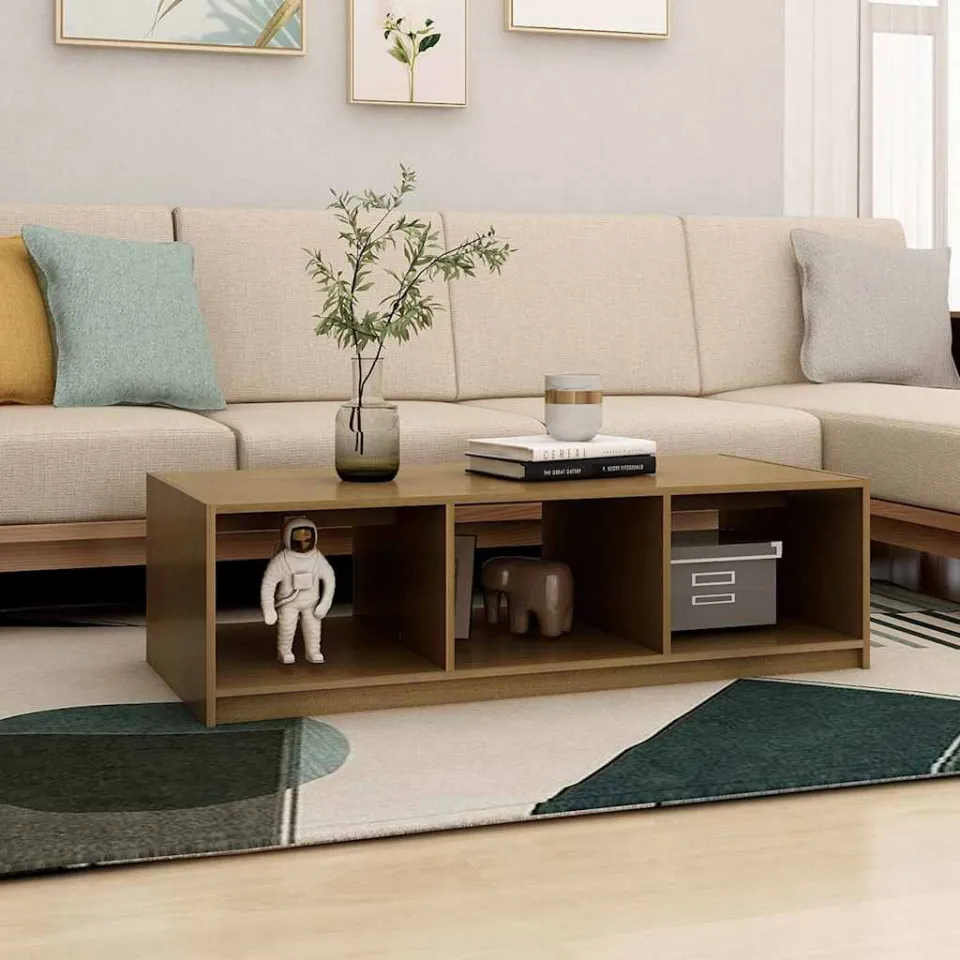 vidaXL Salontafel 110x50x34 cm massief grenenhout honingbruin bruin, foto 3