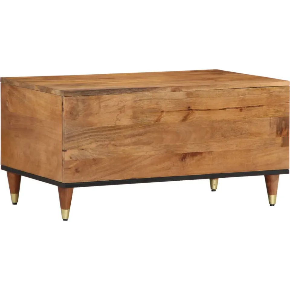 vidaXL Salontafel 80x50x40 cm massief mangohout bruin, foto 4