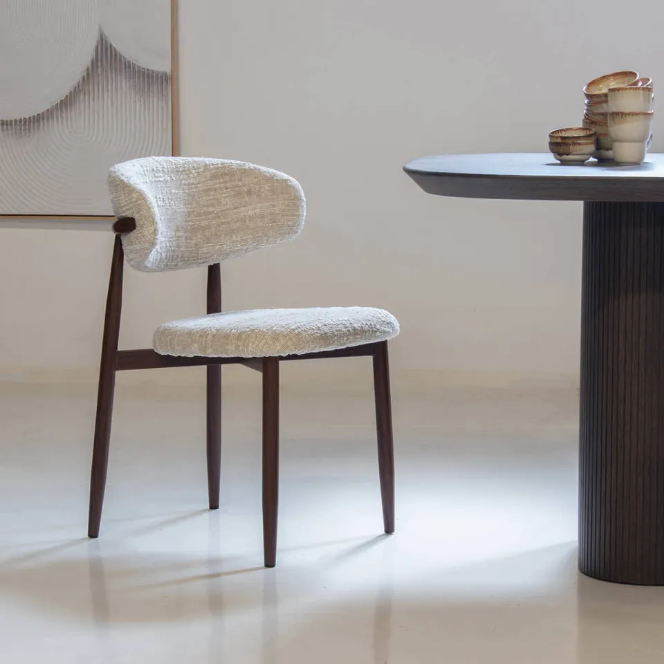 Giga Meubel eetkamerstoel Skara beige walnoot, foto 7