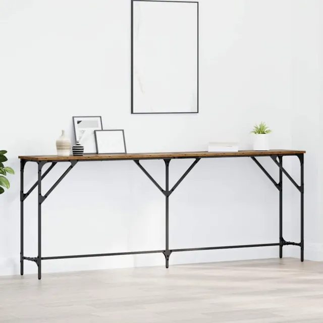 J.T.R Consoletafel-Haltafel-(180X23X75) cm-Entreetafel-industriële banktafel-Tafel achter de bank-Stevig en stabiel- Oud Hout. Artisan eiken