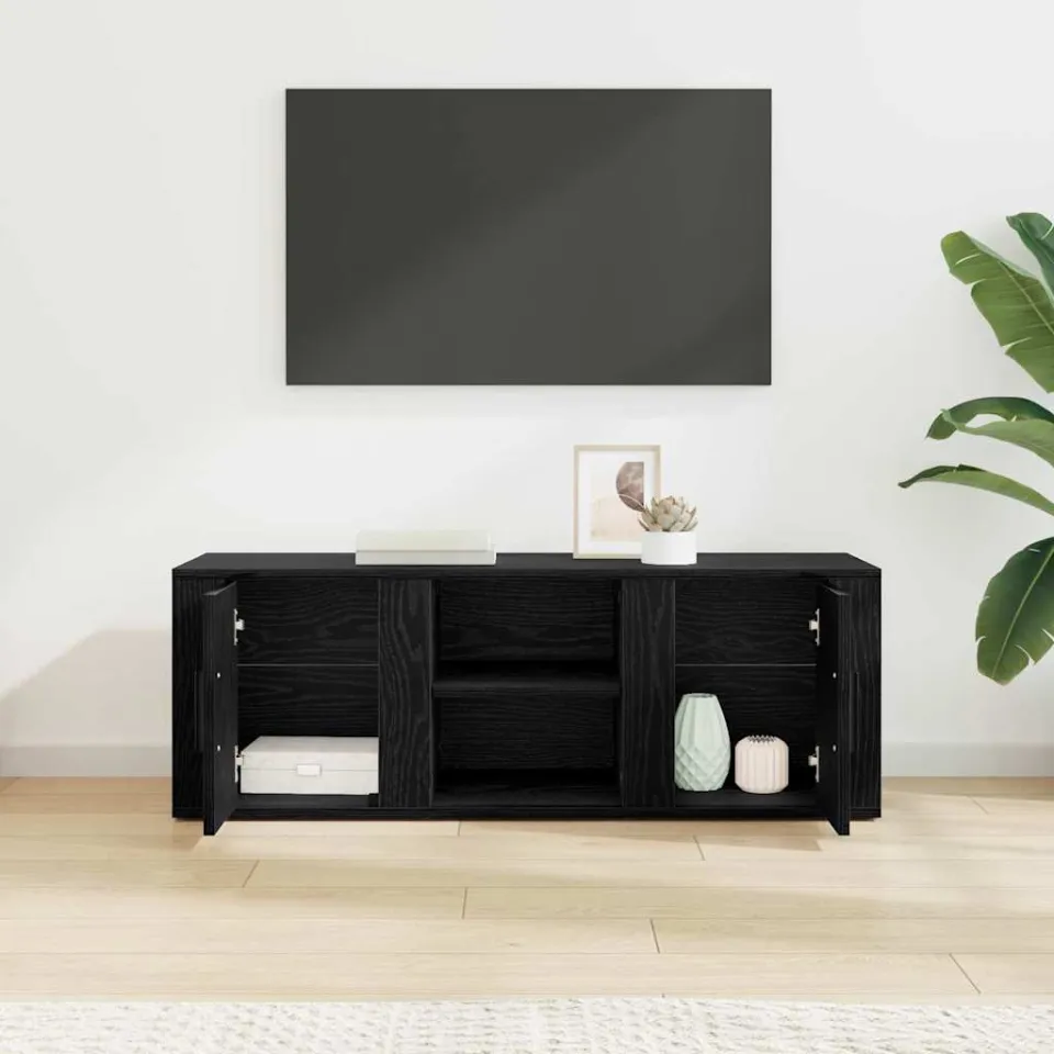 vidaXL TV-kast 100 x 31,5 x 35 cm Zwart Eiken Bewerkt hout, foto 3