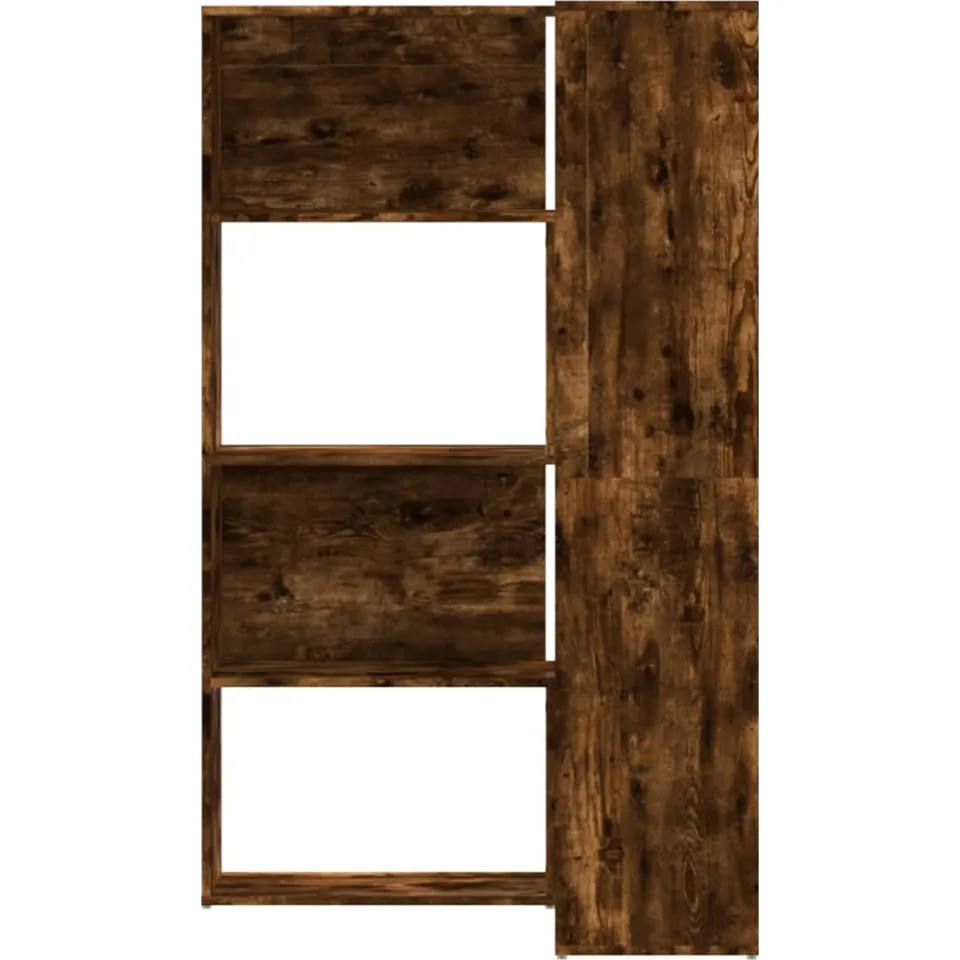 vidaXL Boekenkast 4-laags hoek 85x85x140 cm bewerkt hout gerookt eiken, foto 3