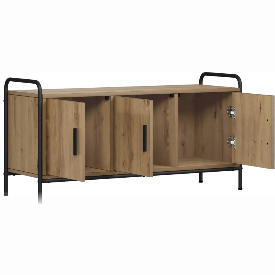 vidaXL Tv-meubel 79,5 x 33 x 50 cm Artisanaal eiken Bewerkt hout Bruin