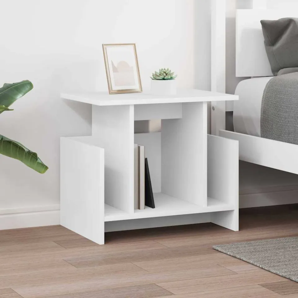 vidaXL TV-standaard 50 x 35 x 45 cm Wit Bewerkt hout, foto 4