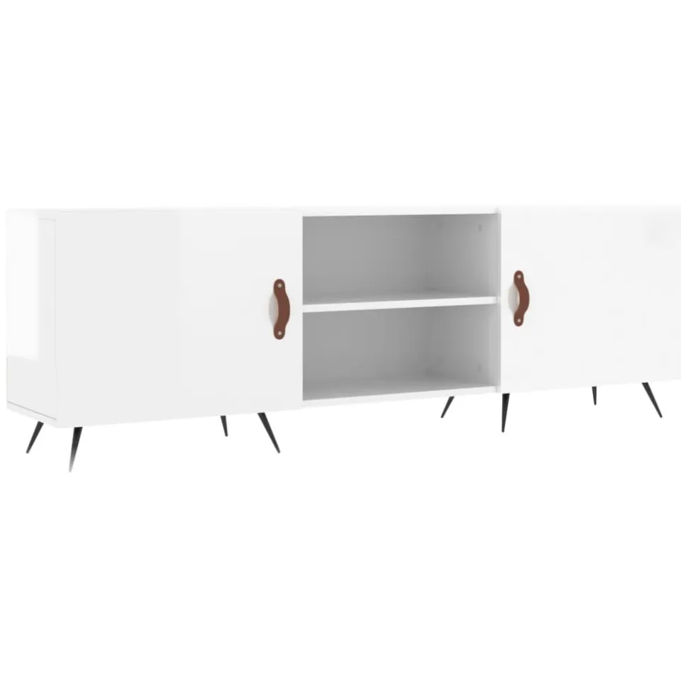 vidaXL Tv-meubel 150x30x50 cm bewerkt hout hoogglans wit, foto 3