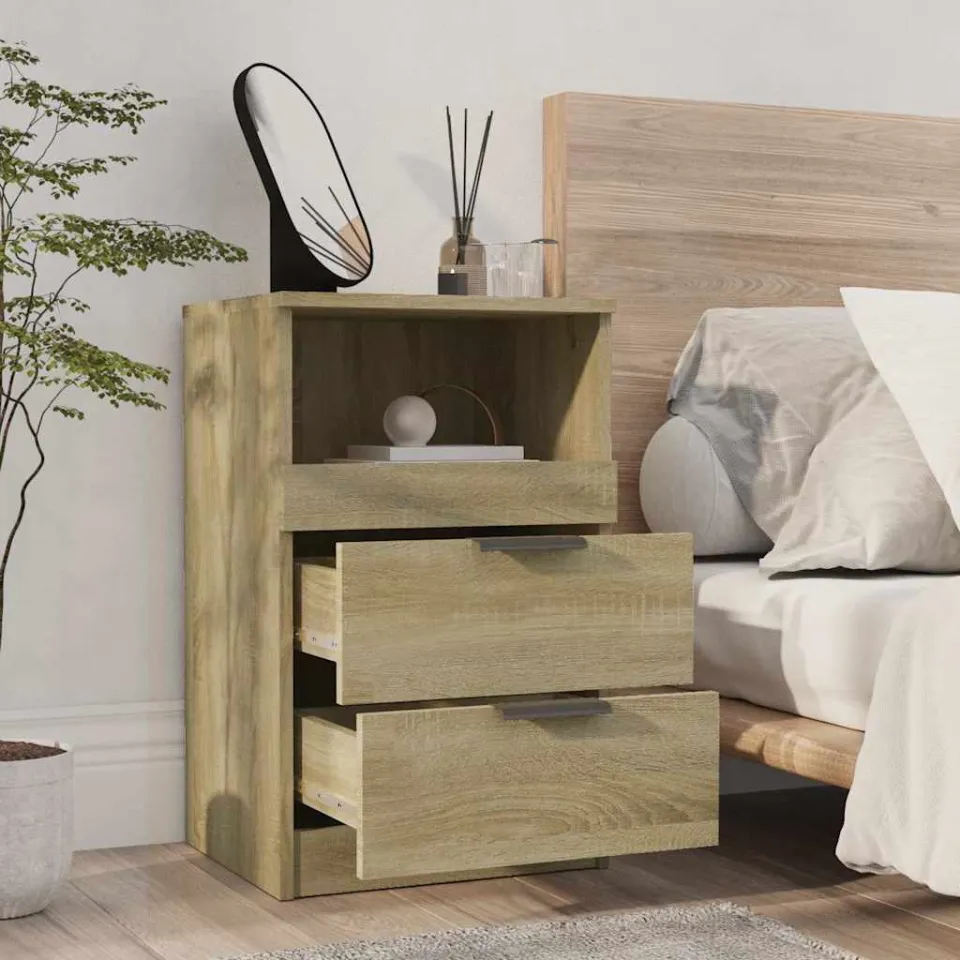 vidaXL Nachtkastje bewerkt hout sonoma eikenkleurig, foto 4