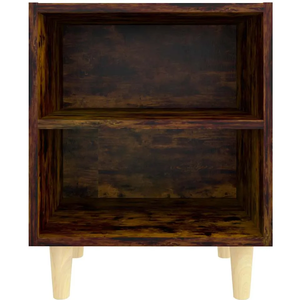 vidaXL Nachtkastje met houten poten 40x30x50 cm gerookt eikenkleurig, foto 4