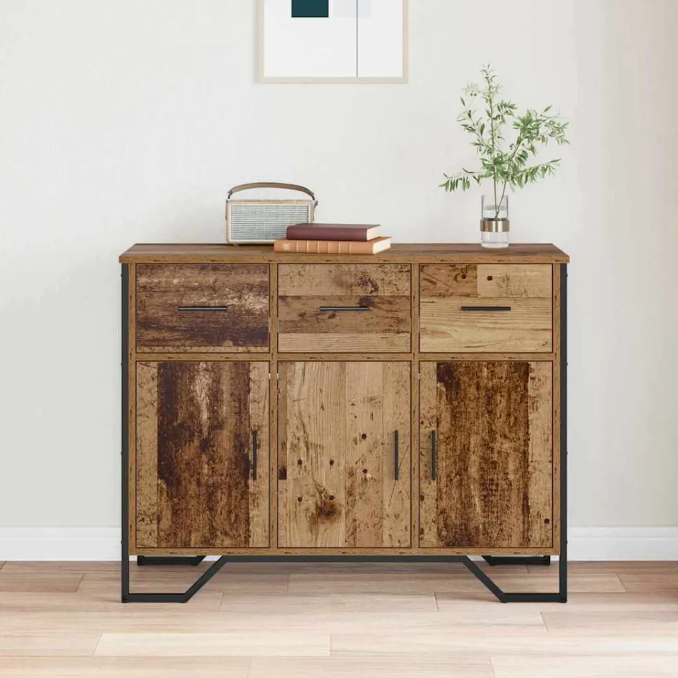 vidaXL Dressoir Oudhout 97 x 32,5 x 74,5 cm bruin, foto 4