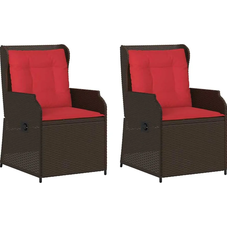 vidaXL Tuinbank 2 st Bruin poly rattan