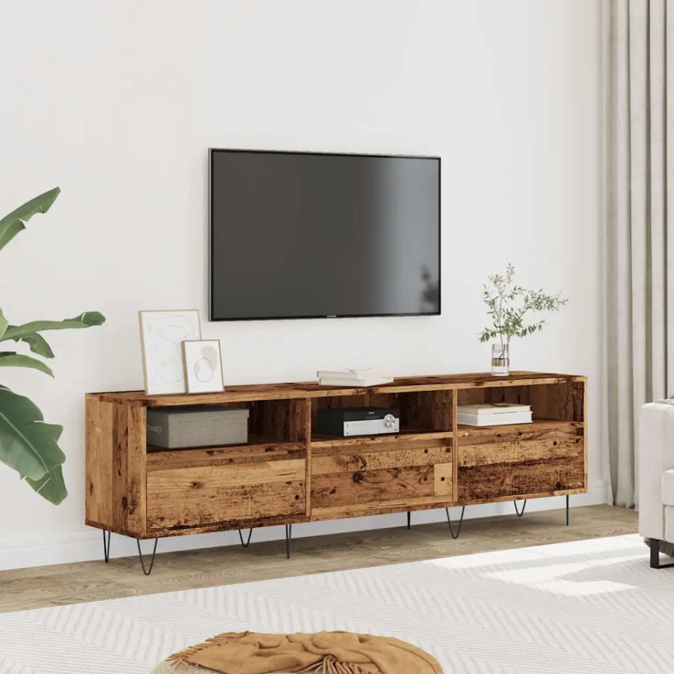 vidaXL Tv-meubel 150x30x44,5 cm bewerkt hout oud houtkleurig bruin, foto 2