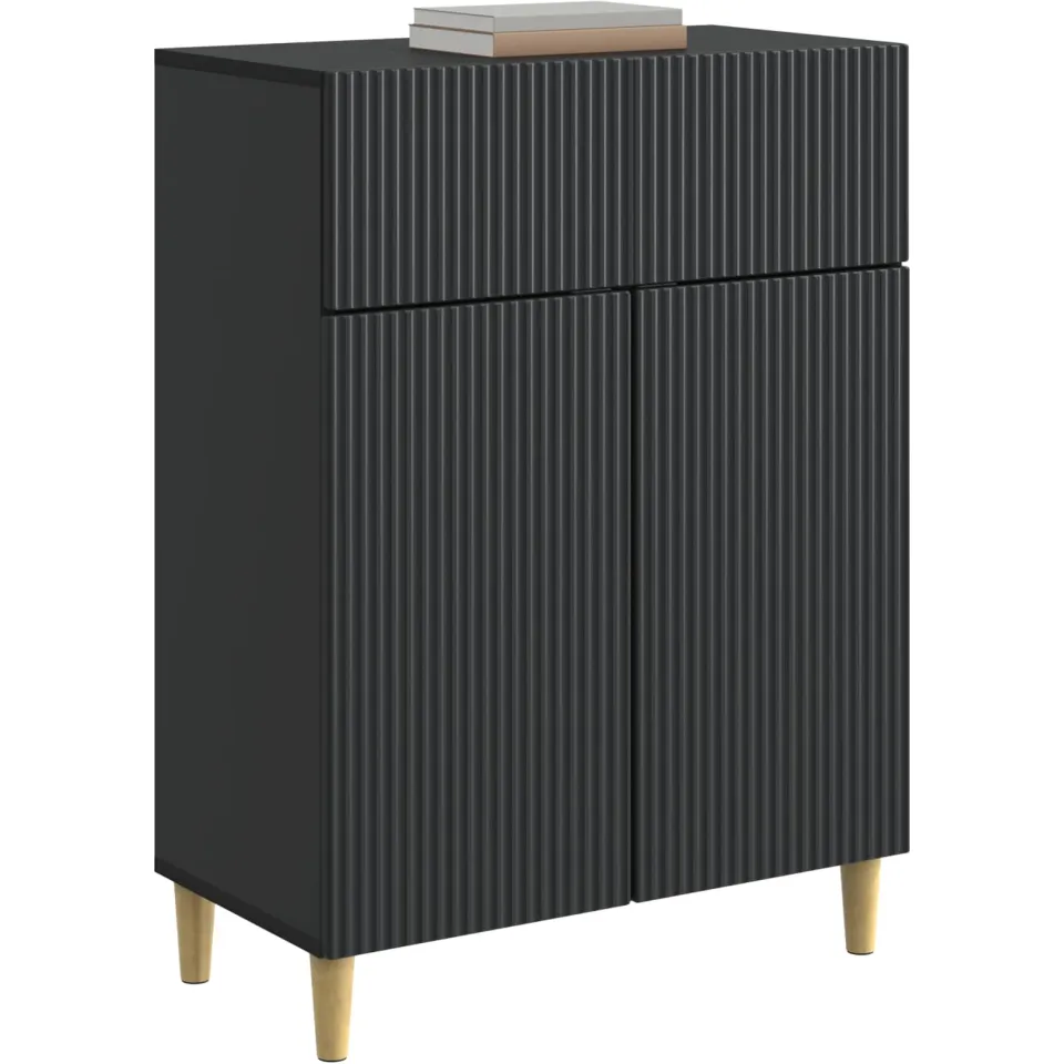 vidaXL Dressoir met lade Zwart 66 x 34,5 x 90 cm Bewerkt hout
