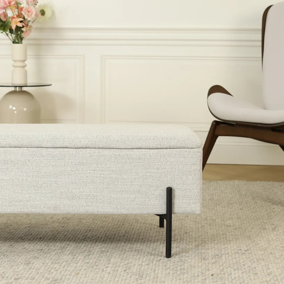 Nolon Jente bankje met opbergruimte beige melange - 95 x 37 cm, foto 4