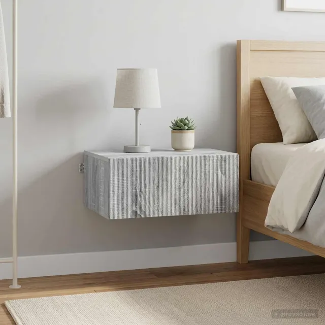 vidaXL Wandbeugel Bedkast 2 st Grijs sonoma 49 x 34,5 x 20 cm, foto 2