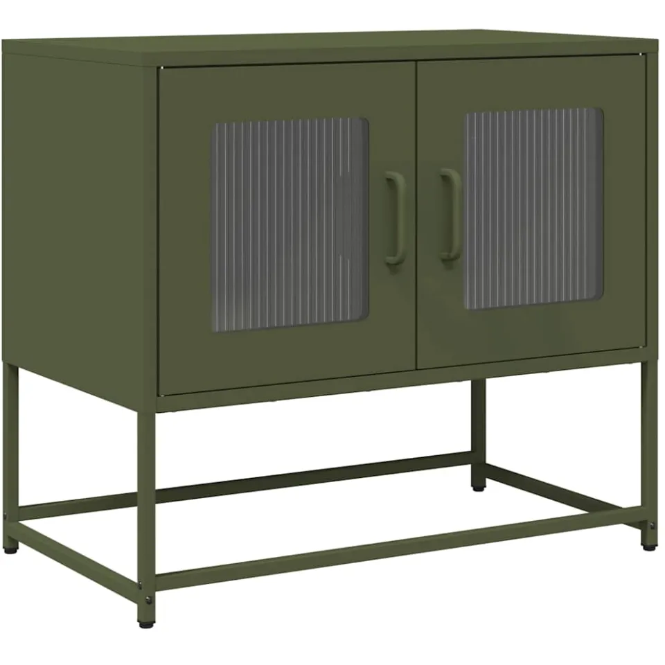 vidaXL Tv-meubel 68x39x60,5 cm koudgewalst staal olijfgroen, foto 3