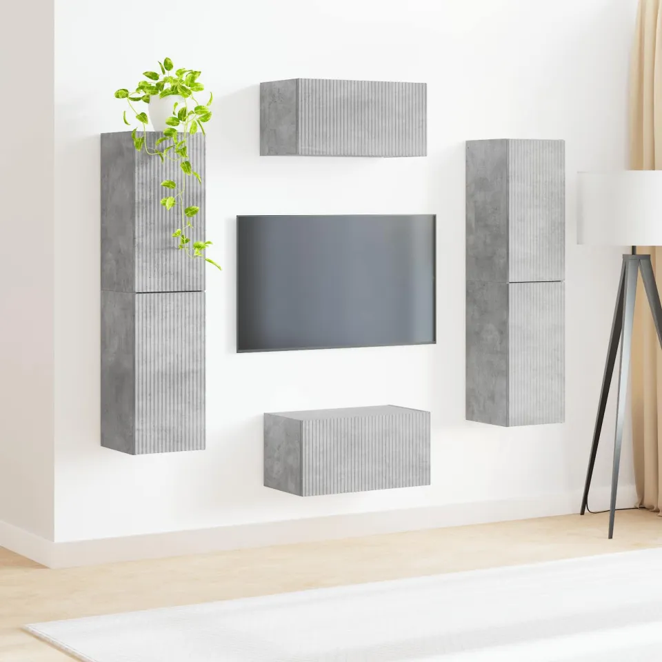 vidaXL Tv-meubelset 6 st 31 x 30 x 60 cm Beton Grijs, foto 4