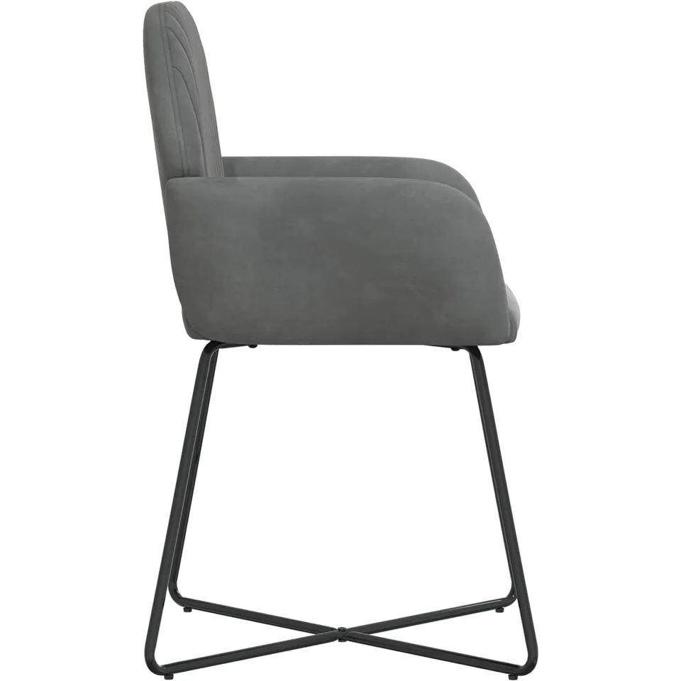 vidaXL Eettafelstoelen 6 st fluweel Donkergrijs 55 x 50 x 84 cm, foto 4