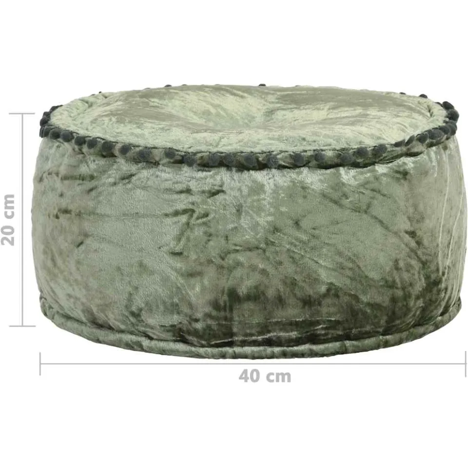 vidaXL Poef rond 40x20 cm fluweel groen, foto 3