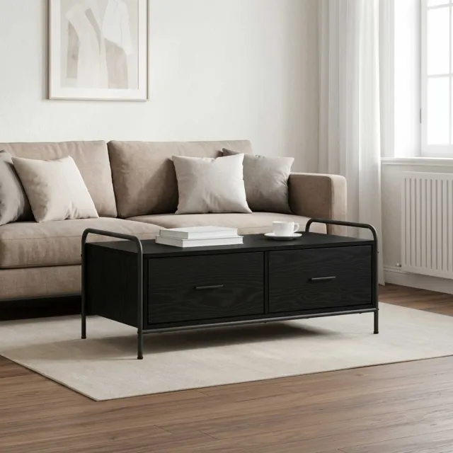 vidaXL Salontafel Zwart eiken 99,5 x 49 x 41 cm Bewerkt hout, foto 2