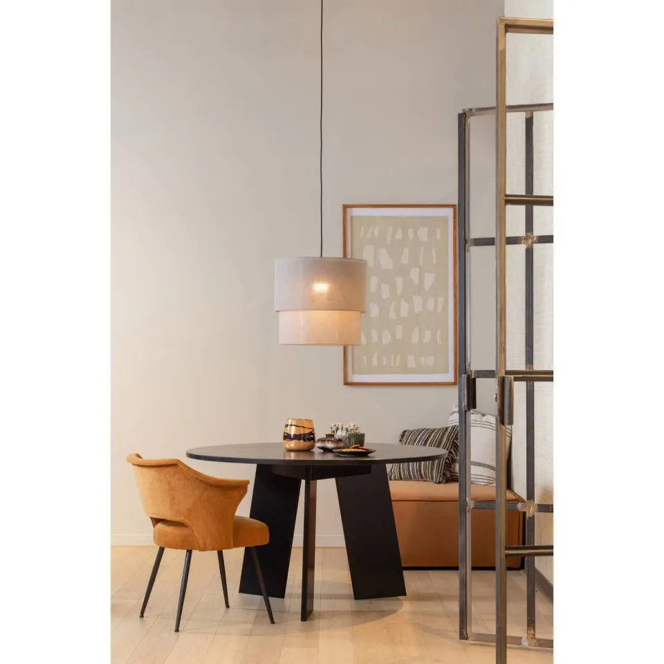 WOOOD Rhonda Eettafel Ø120 CM - Eiken - Bordeauxrood - 75x129x129, foto 3