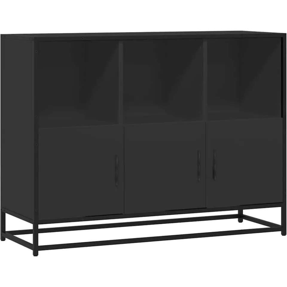 vidaXL Dressoir 100x35x76 cm bewerkt hout zwart, foto 3