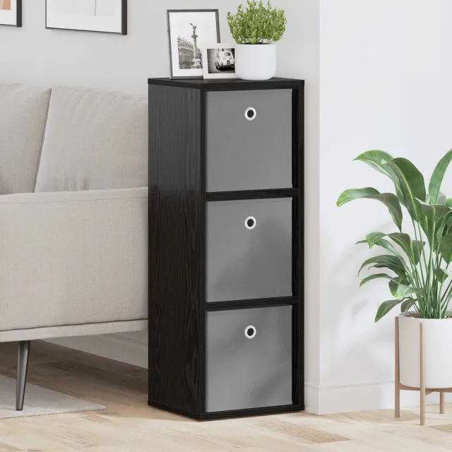 vidaXL Dressoir met lade Zwart Eiken 30,5 x 27 x 84,5 cm, foto 2