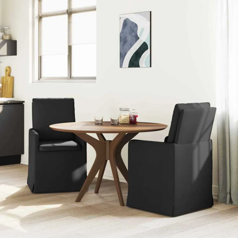 vidaXL Eettafelstoelen 2 st Stof Zwart 57 x 67 x 98 cm, foto 3