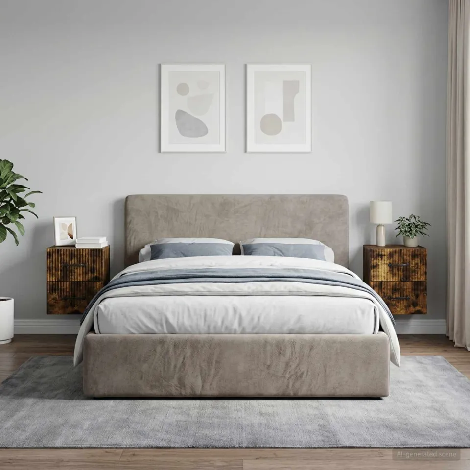 vidaXL Wandbeugel Bedkast 2 st Gerookt eiken 34,5 x 33 x 40 cm, foto 4