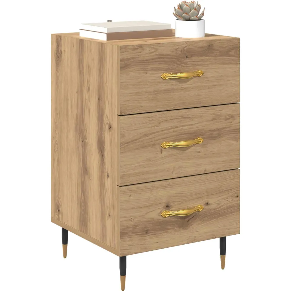 vidaXL Nachtkastje Artisan Eiken 40 x 40 x 66 cm Bewerkt hout Bruin
