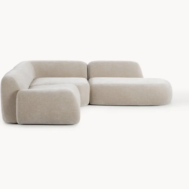 Westwing Collection Modulaire hoekbank Wolke (4-zits) met chaise longue beige