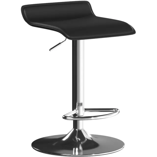 DESMIU Barkruk 38 x 38 x 83 cm - 360 Graden Draaibaar en In Hoogte Verstelbaar - Voor Keuken en Bar - Kunststof en Staal - Zwart en Zilver