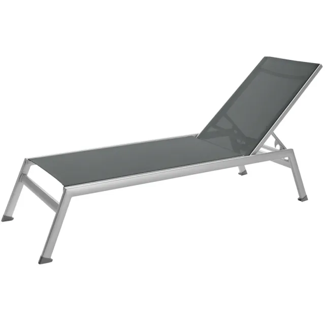 Vega Ligbed Tailor; 208x59x34 cm (LxBxH); zitting antraciet, frame zilver