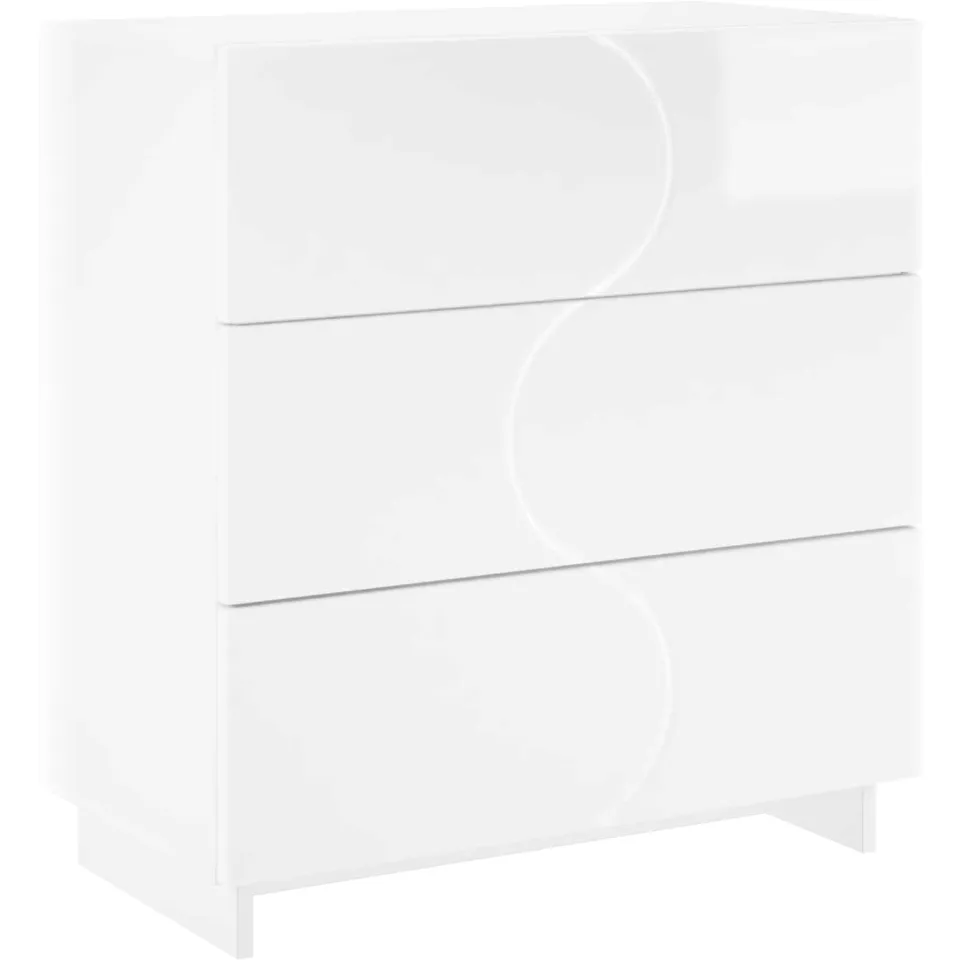vidaXL Dressoir Hoogglans Wit 70 x 38 x 75 cm Bewerkt hout, foto 3