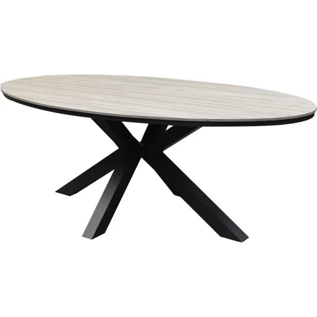 AVH-Collectie Salvador dining tuintafel ovaal 220x115xH75 cm polywood Antraciet