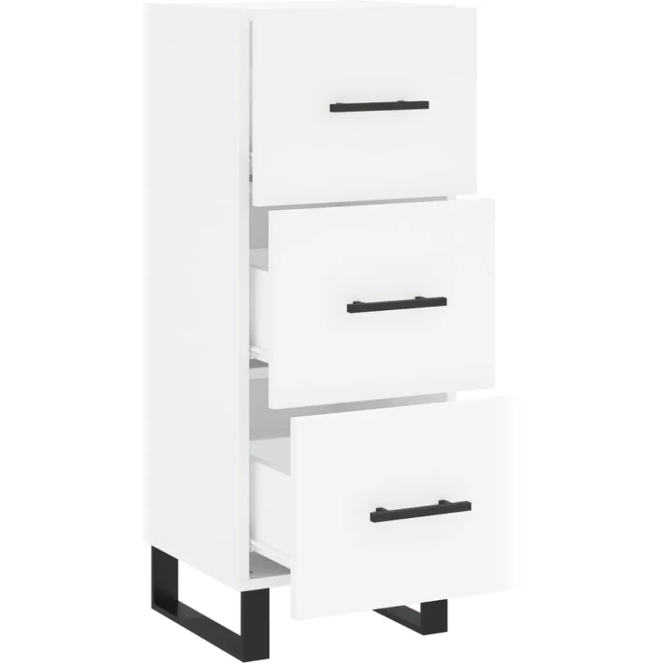 vidaXL Dressoir 34,5x34x90 cm bewerkt hout wit