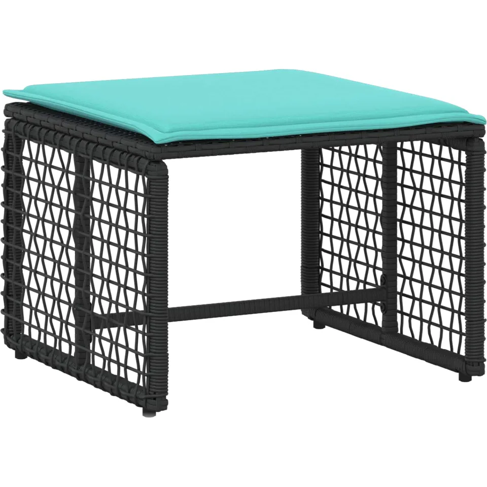 vidaXL Buitenmeubelset 5 st Zwart en Turquoise, foto 4