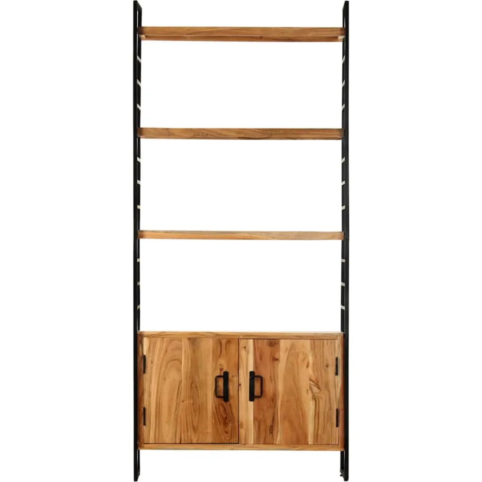 vidaXL Boekenkast met 4 schappen 80x30x180 cm massief acaciahout bruin, foto 2