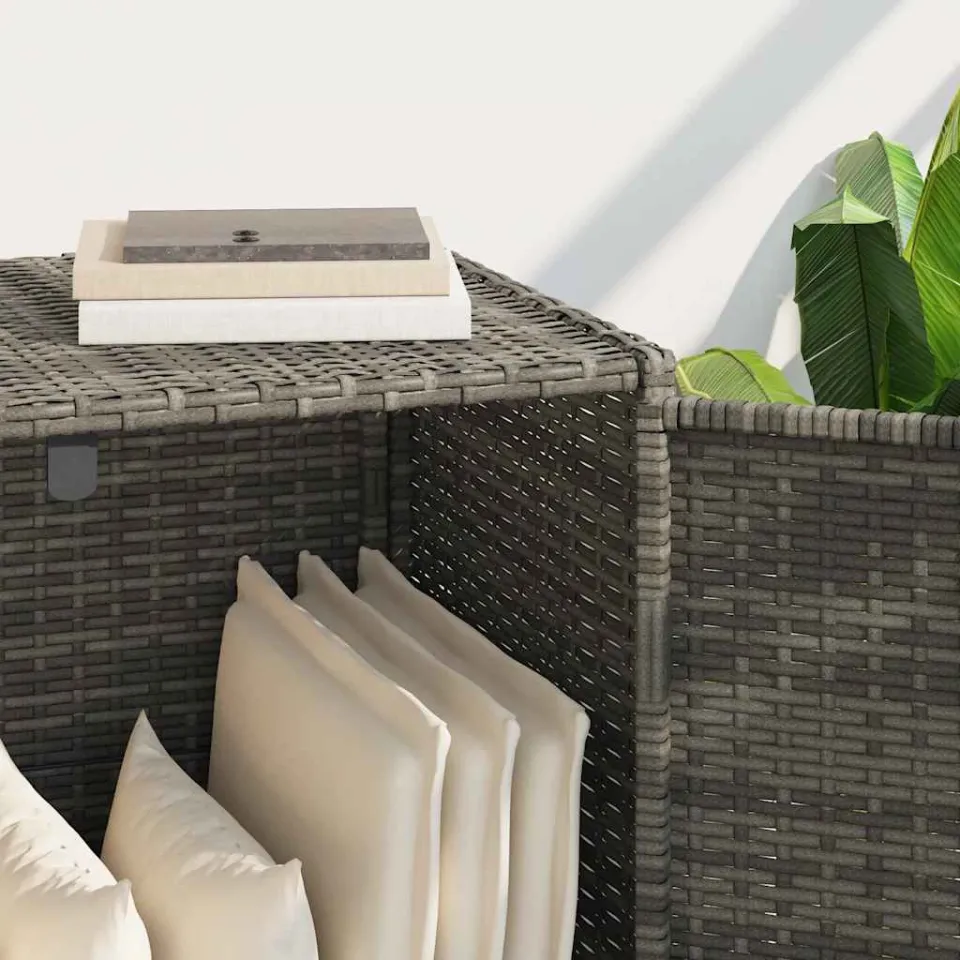 vidaXL Tuinkast 83x45x76 cm poly rattan grijs, foto 4