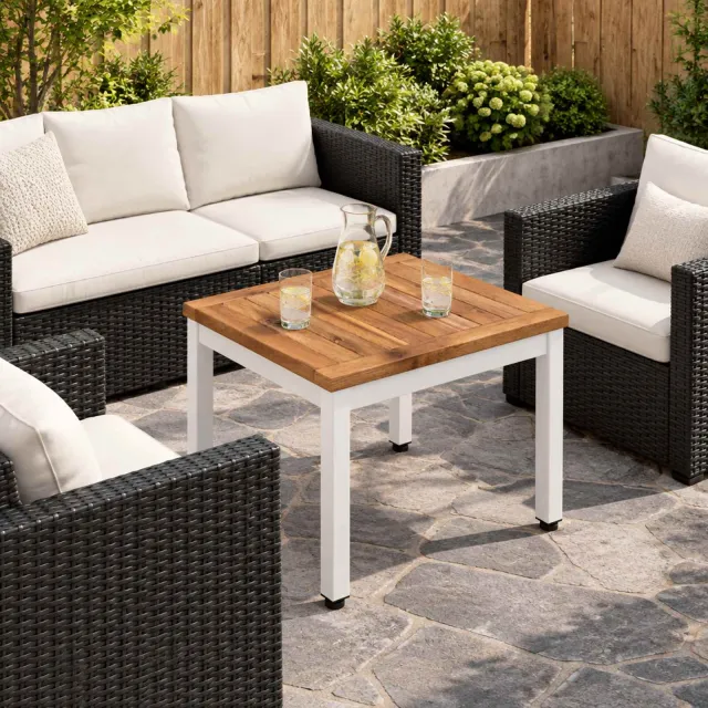 vidaXL Salontafel NAARDEN Natuurlijk en Wit 40 x 40,5 x 36 cm Bruin