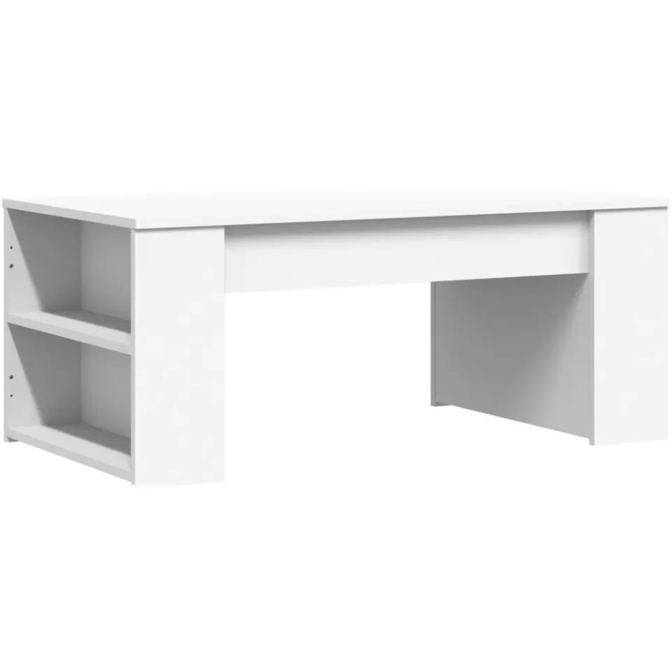 vidaXL Salontafel 102x55x42 cm bewerkt hout wit, foto 3