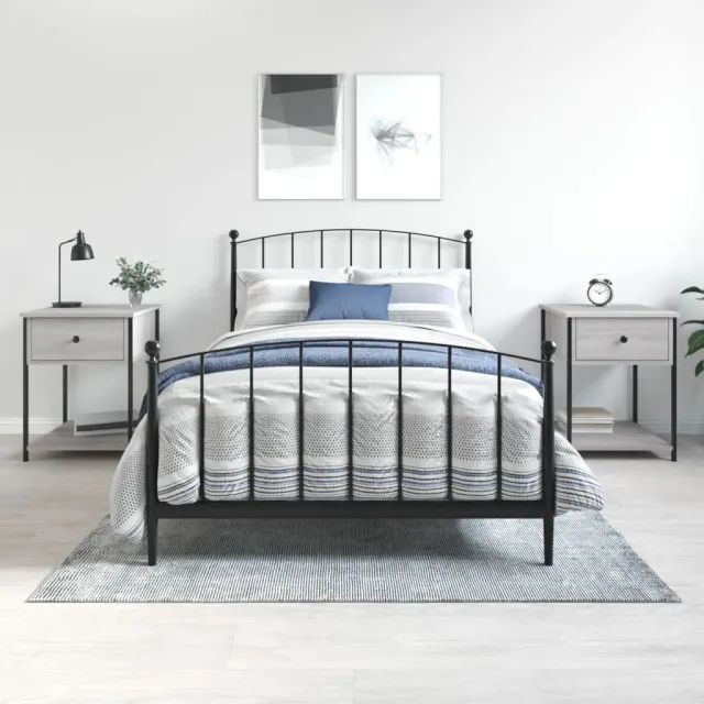 vidaXL Nachtkastjes 2 st 44x45x58 cm bewerkt hout grijs sonoma eiken, foto 2
