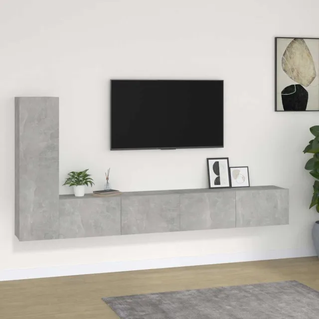 vidaXL 3-delige Tv-meubelset bewerkt hout betongrijs grijs, foto 2