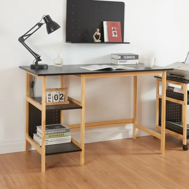 en.casa Bureau Dønna 120x60x75 cm mdf zwart en houtkleurig [en.casa]