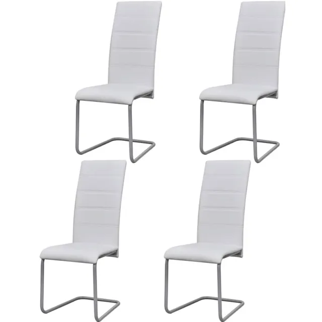 vidaXL Eetkamerstoelen 4 st kunstleer wit