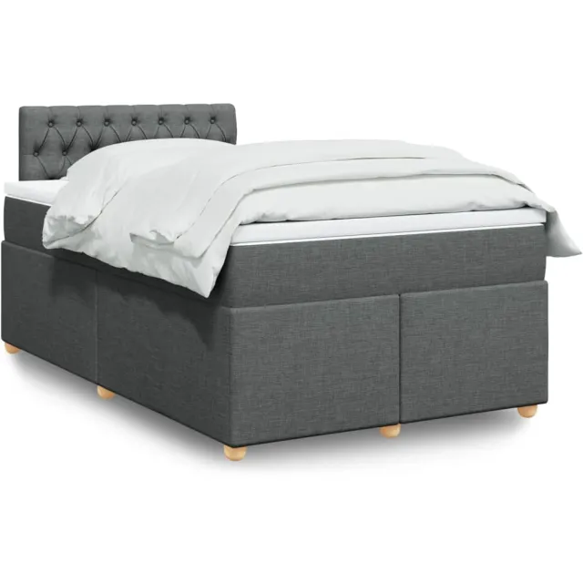 vidaXL Boxspring met matras stof donkergrijs 120x190 cm grijs