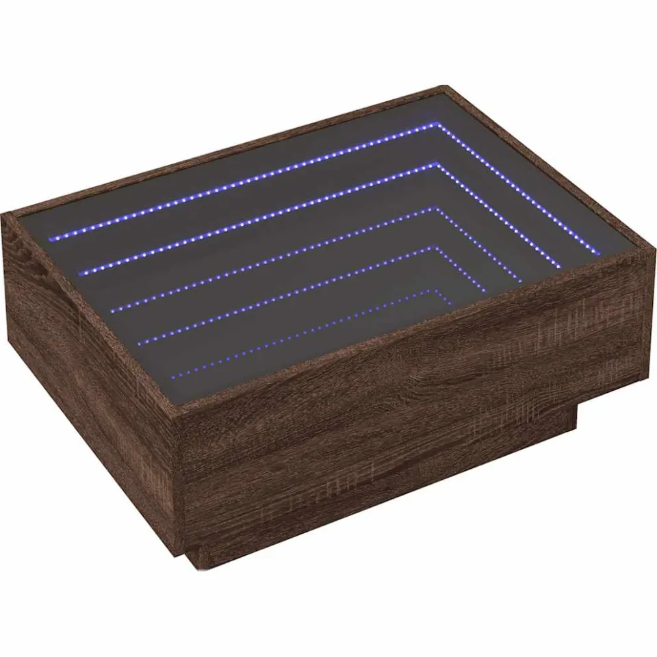 vidaXL Salontafel met LED 70x50x30 cm bewerkt hout bruin eikenkleurig, foto 4