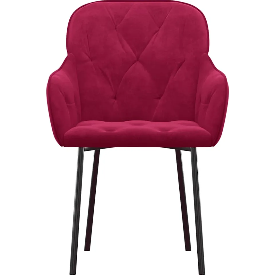 vidaXL Eetkamerstoelen 2 st fluweel wijnrood, foto 4