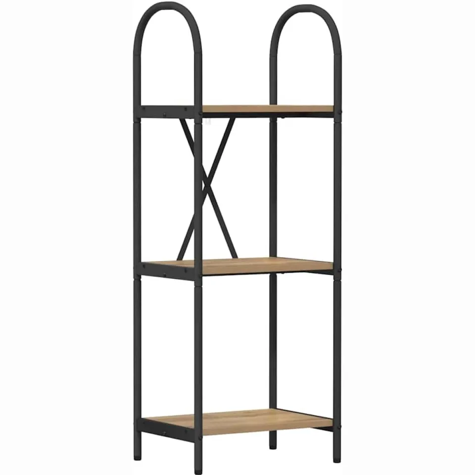 vidaXL Boekenkast 3-laags 40 x 30 x 109 cm Bewerkt hout Artisan Eiken, foto 3